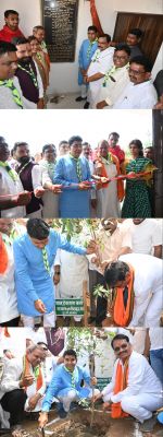 राजस्व मंत्री टंकराम वर्मा ने एक पेड़ माँ के नाम अभियान में रोपा मौलश्री का पौधा और नवनिर्मित अतिरिक्त कक्ष का किया लोकार्पण