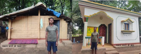 जयसिंह के वर्षों का घर बनाने का सपना हुआ साकार, पक्के मकान में एकल बत्ती कनेक्शन की दी गई सुविधा