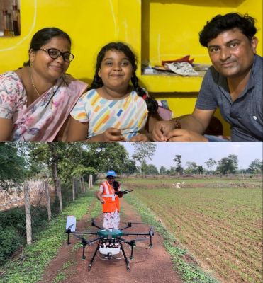 दुर्ग की ड्रोन दीदी की सफलता के उड़ान की कहानी, बेटी का शौक पूरा करने शुरू किया मशरूम उत्पादन, साल भर में हो गई लाख रूपए की कमाई