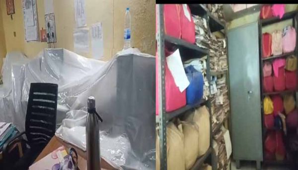 पानी पानी हुआ पीएचई विभाग, पॉलीथिन में ढके कम्प्यूटर, दस्तावेज भीगे, जर्जर भवन में कार्यालय संचालित