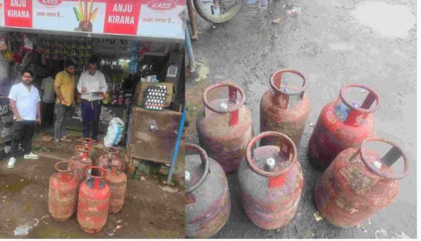 अवैध गैस सिलेंडर की बिक्री जोरों पर, खाद्य विभाग ने दबिश देकर जब्त किए 14 सिलेंडर
