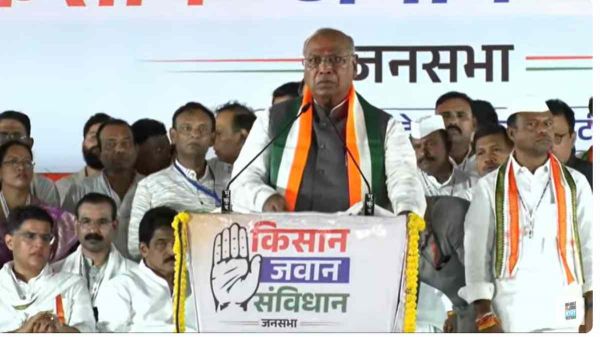किसान-जवान-संविधान सभा : कांग्रेस के राष्ट्रीय अध्यक्ष मल्लिकार्जुन खरगे ने भाजपा सरकार पर जमकर साधा निशाना
