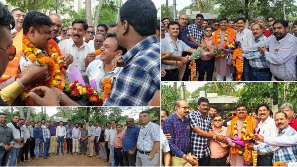 शिक्षामंत्री गजेंद्र यादव का शालेय शिक्षक संघ ने किया अभिनंदन