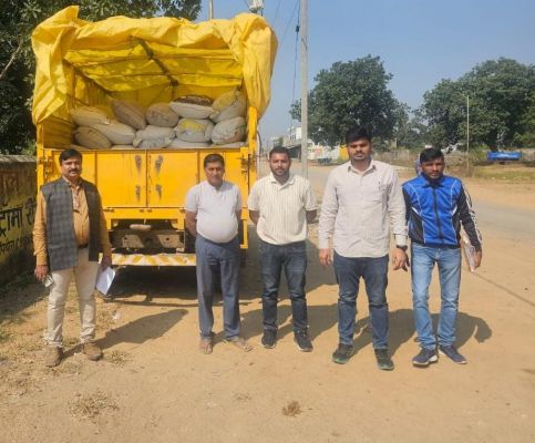 अवैध रूप से भंडारित 75 बोरी धान जब्त