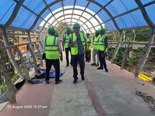 रायपुर स्काईवॉक ब्रिज का शेष निर्माण कार्य युद्धस्तर पर जारी, उच्च अधिकारियों की निगरानी में हो रहा काम