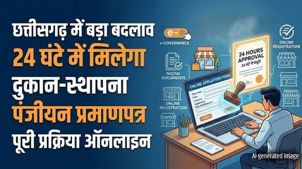 छत्तीसगढ़ दुकान एवं स्थापना अधिनियम के नियमों में बड़ा बदलाव, अब 24 घंटे में मिलेगा पंजीयन प्रमाणपत्र, ऑनलाइन हुई पूरी प्रक्रिया