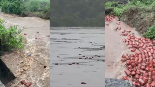 महाराष्ट्र के पातालगंगा नदी में बहे 3000 गैस सिलेंडर, कलेक्टर ने जारी की सख्त चेतावनी