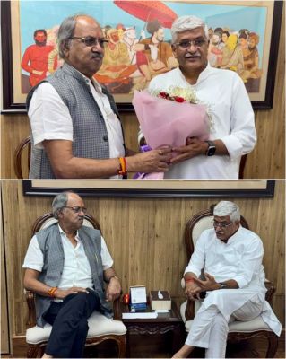 सांसद बृजमोहन अग्रवाल ने केंद्रीय पर्यटन मंत्री गजेंद्र सिंह शेखावत से की मुलाकात