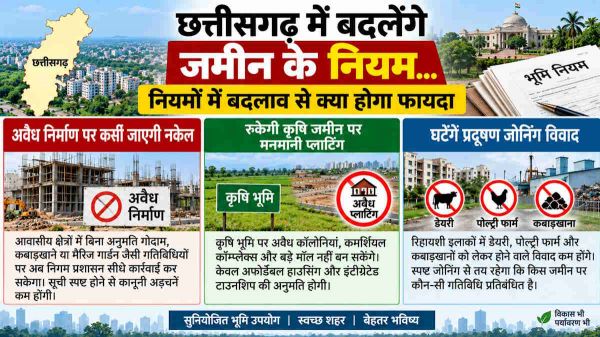 छत्तीसगढ़ में बदलेगा भूमि उपयोग का नियम, अब Negative List से तय होंगी प्रतिबंधित गतिविधियां