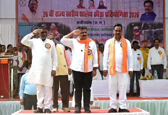 उप मुख्यमंत्री विजय शर्मा ने कवर्धा में 26वीं राज्य स्तरीय शालेय क्रीड़ा प्रतियोगिता का किया भव्य शुभारंभ